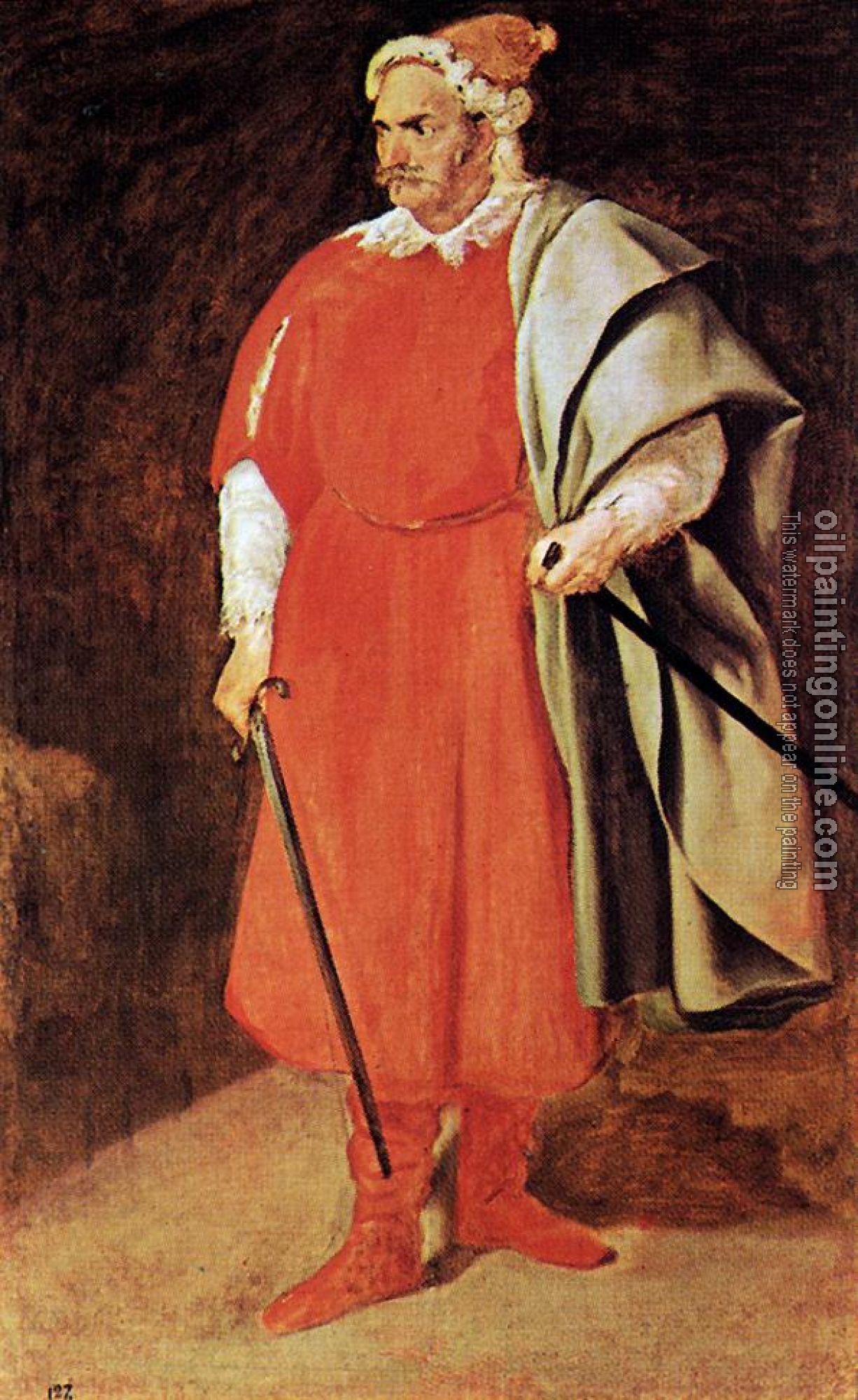 Velazquez, Diego Rodriguez de Silva - The Buffoon Don Cristobal de Castaneda y Pernia